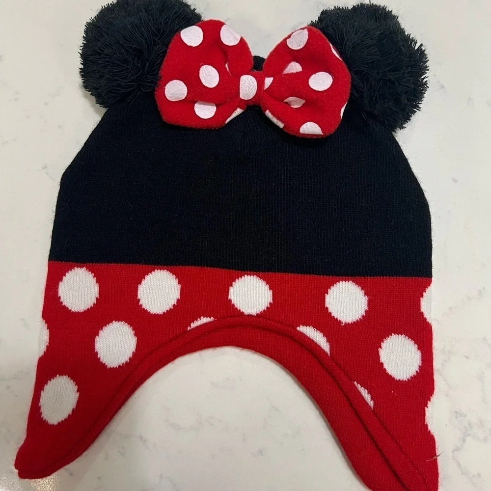 Kids Black and Red Polka Dot Ear Hat